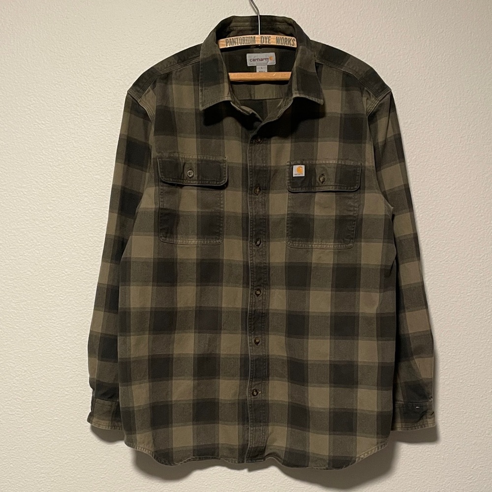 Carhartt Olive and Black Checkered Shirt